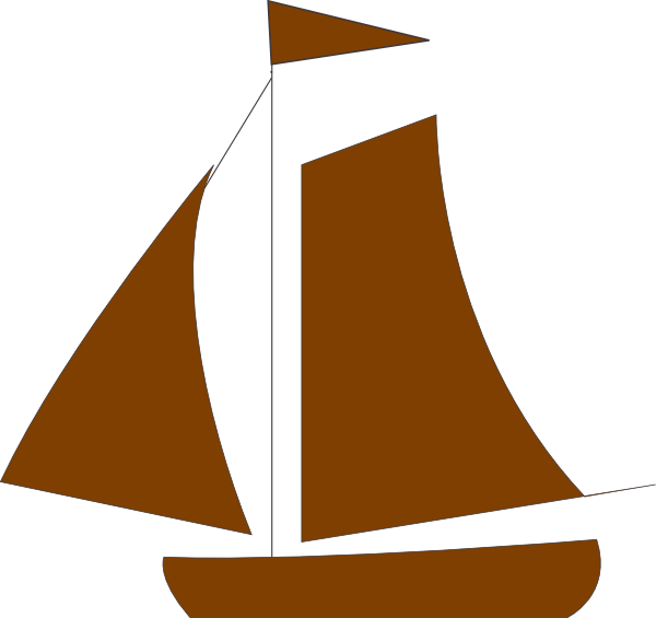 Brown sail boat clip. Cone clipart a to z