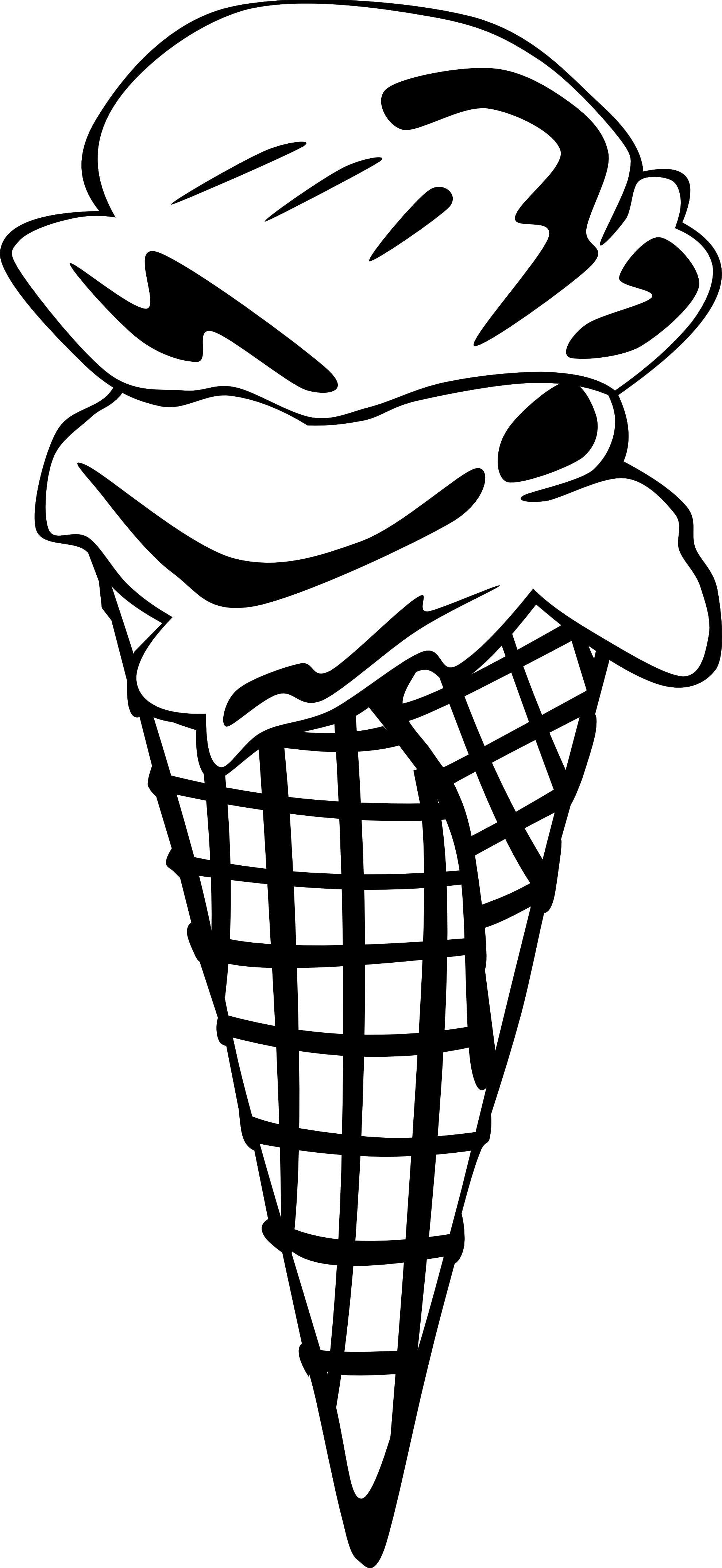  amazing ice cream. Cone clipart black and white