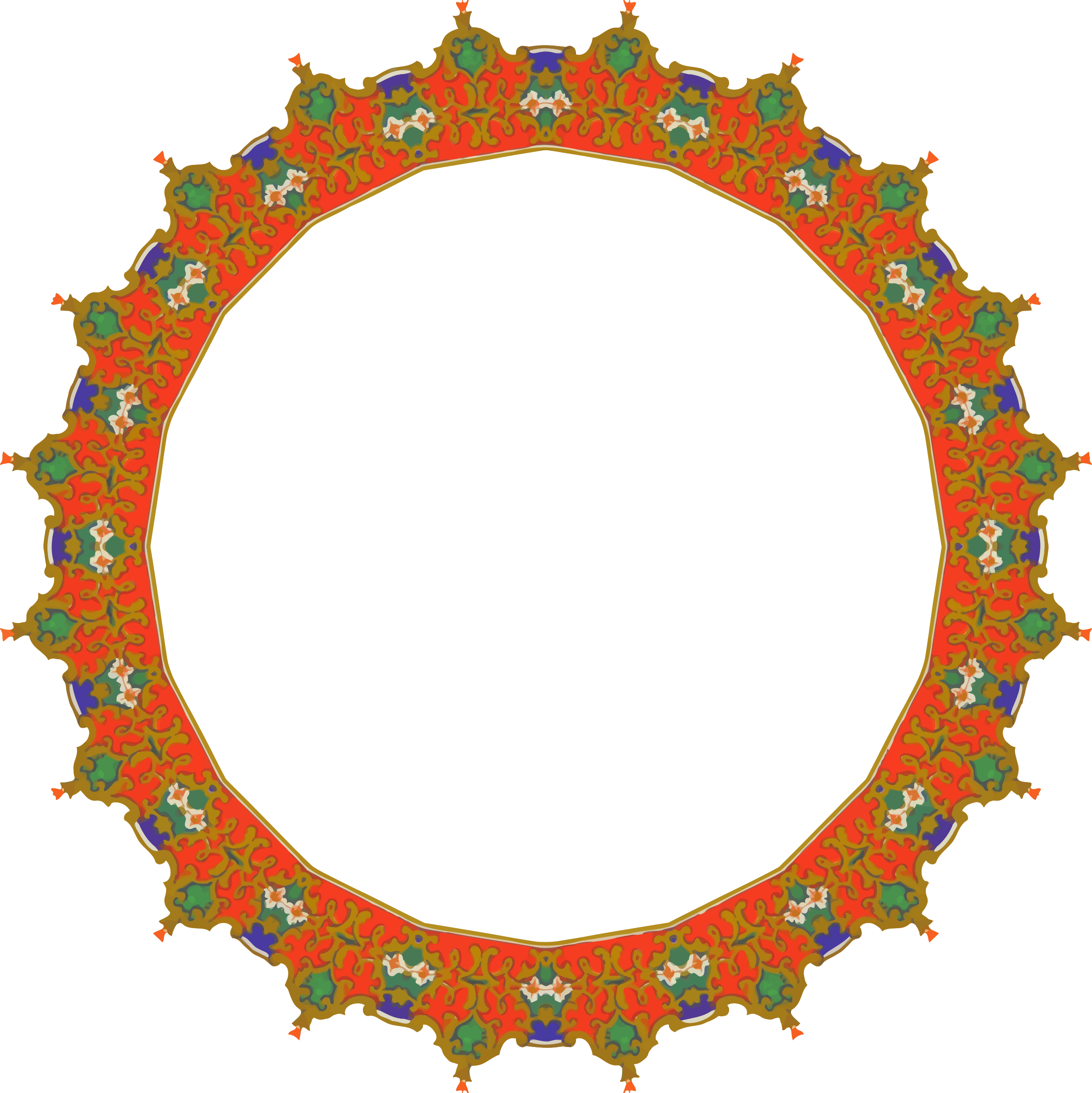 Ornate frame big image. Cone clipart circular