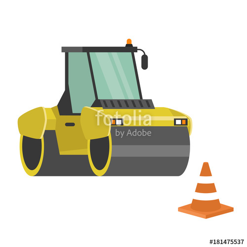 Cone clipart construction equipment. Asphalt paver yellow machine