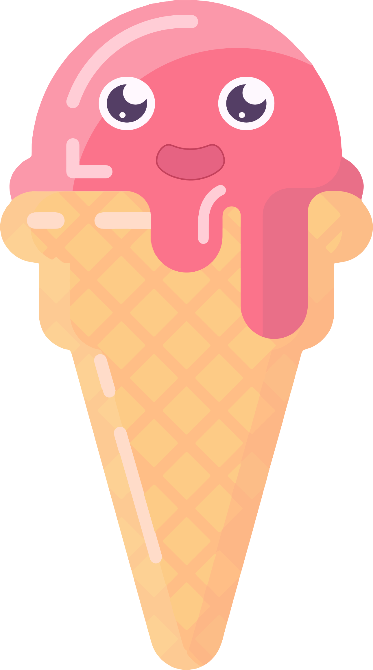 Cone clipart cute. Anthropomorphic ice cream big