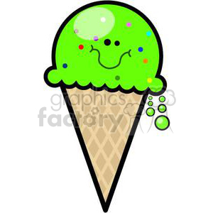 Ice cream royalty free. Cone clipart green