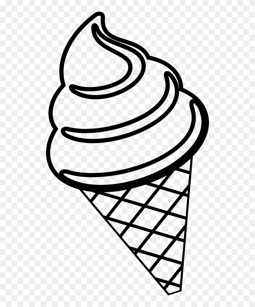 cone clipart ice creamblack white