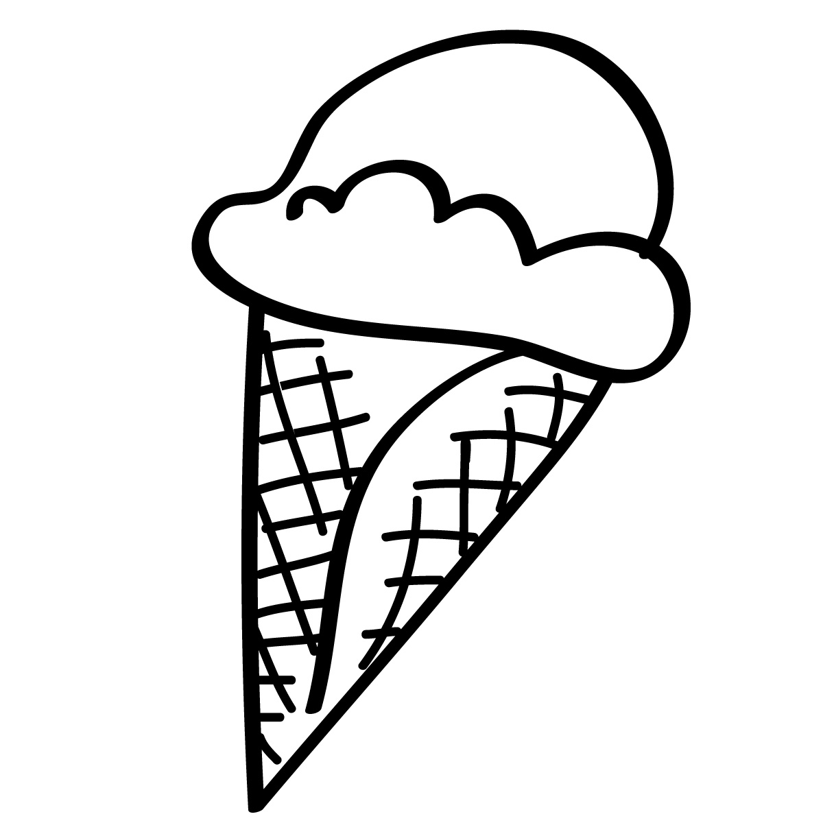 cone clipart ice creamblack white