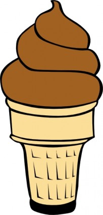 Chocolate soft serve ice. Cone clipart softy