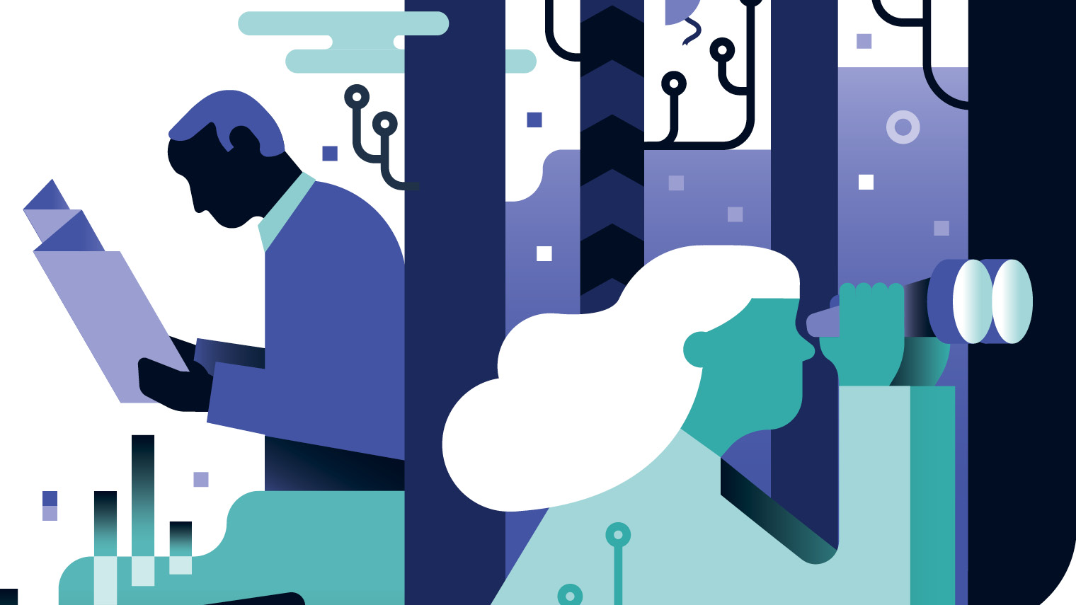 Ai in business looking. Conference clipart software company