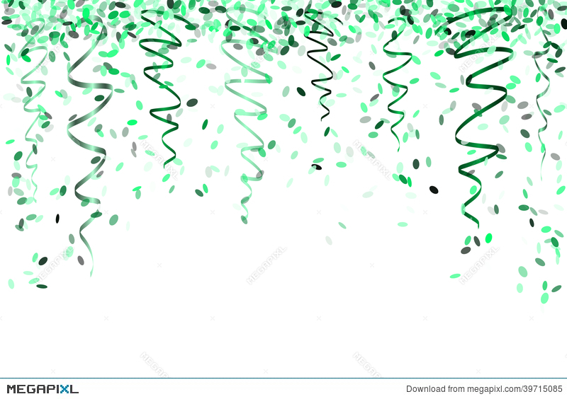 confetti clipart green streamer