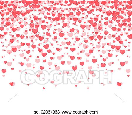 Confetti clipart hearts. Eps vector background stock