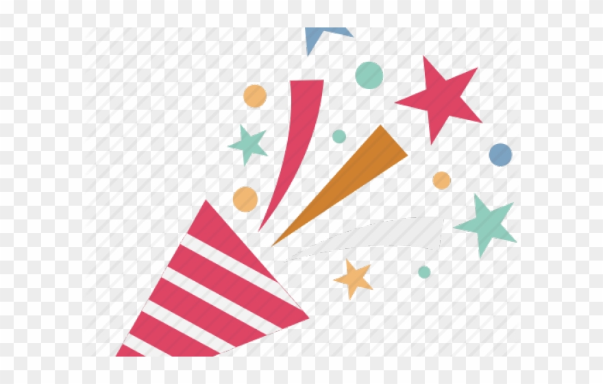confetti clipart party horn