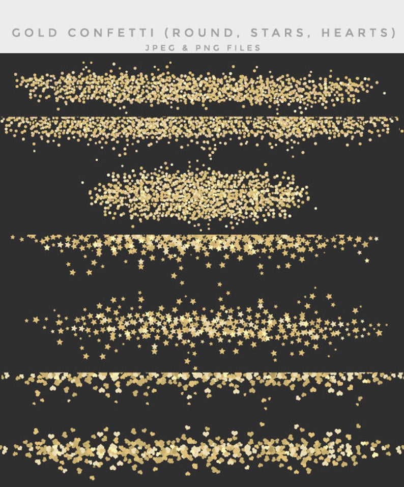 Gold clip art borders. Confetti clipart round