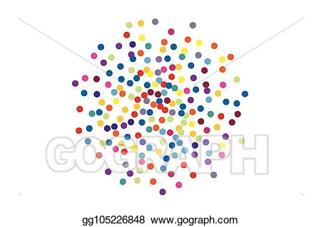 Confetti clipart round. Eps vector background with