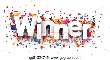 Confetti clipart winner. Vector art sign eps