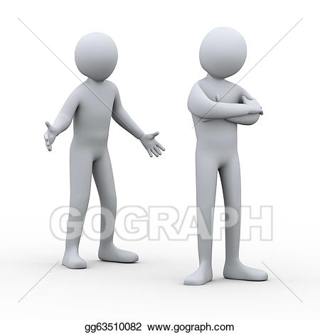 Conflict clipart misunderstanding. D people stock illustration