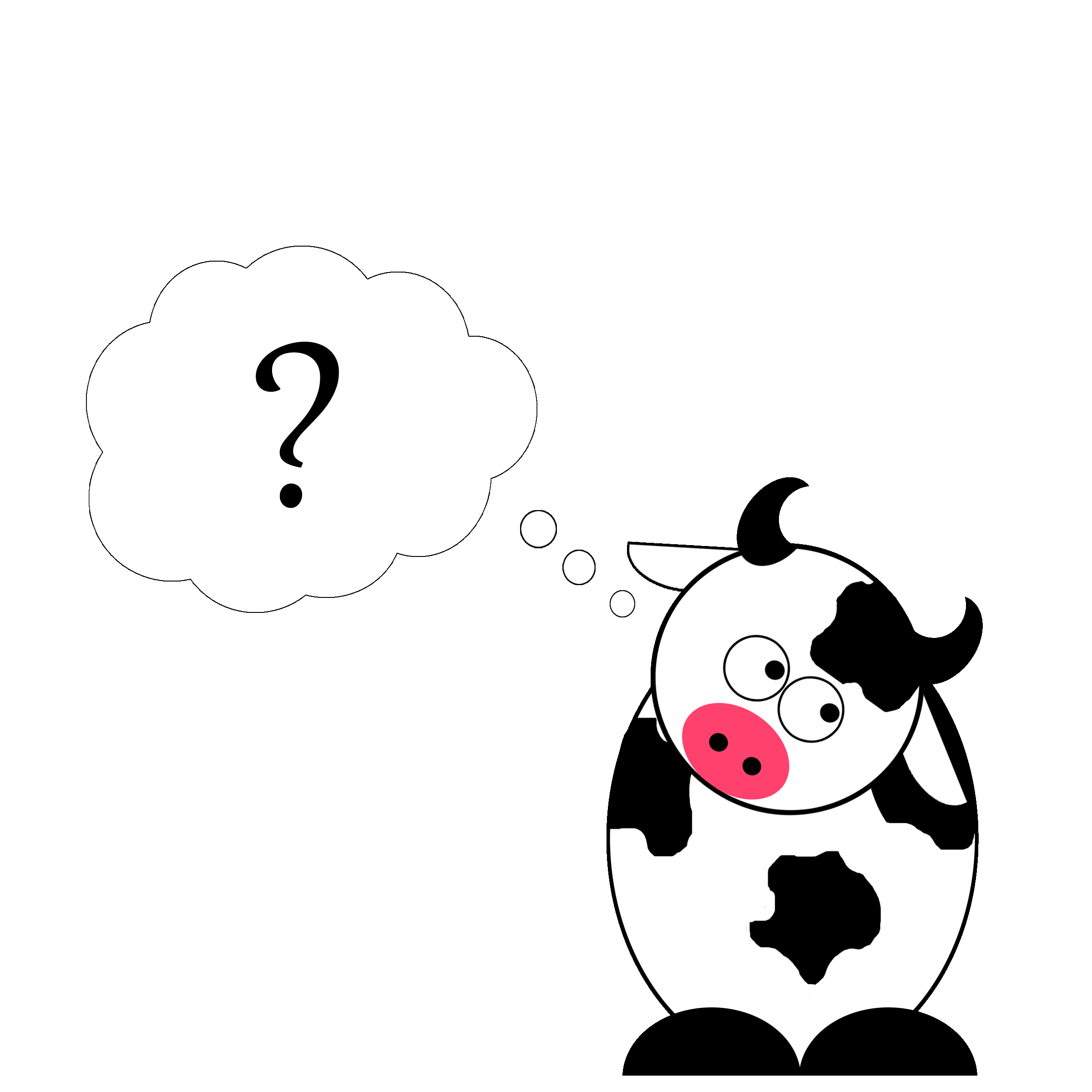 confused clipart black and white