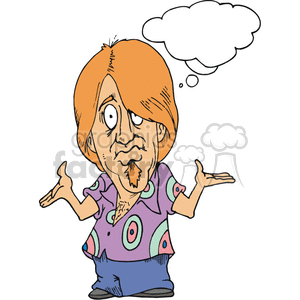 Man looking for something. Confused clipart bubble person