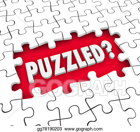 Confused clipart feeling lost. Stock illustrations puzzled word