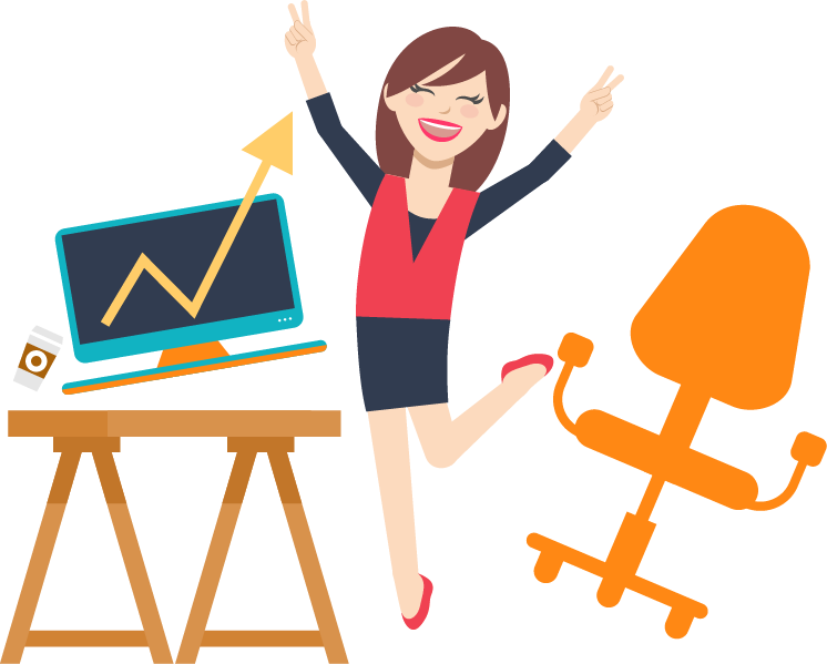 excited clipart happy office worker