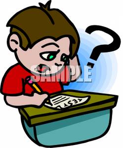 confused clipart school test