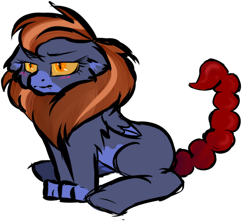 Confused clipart unclear. Manticore pony oc lea