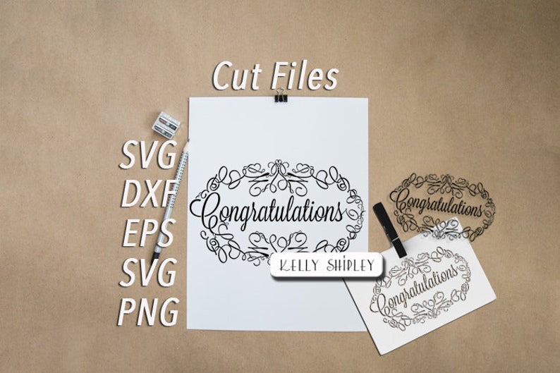 Cut file svg card. Congratulations clipart definitely