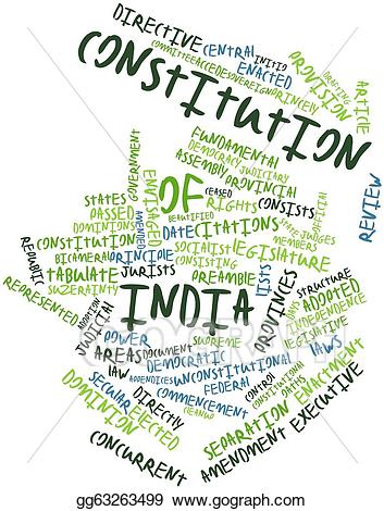 India clipart word. Stock illustration constitution of