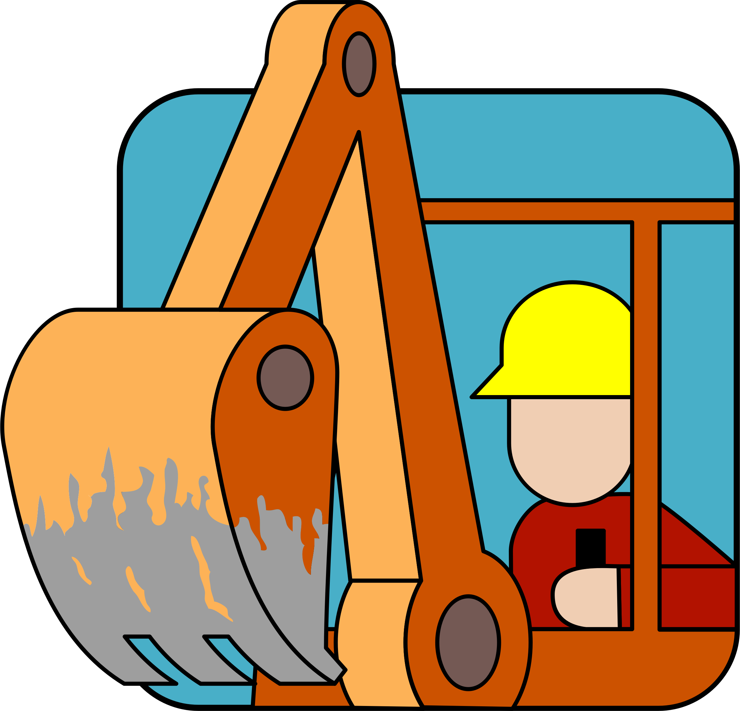Backhoe operator big image. Contractor clipart construction zone