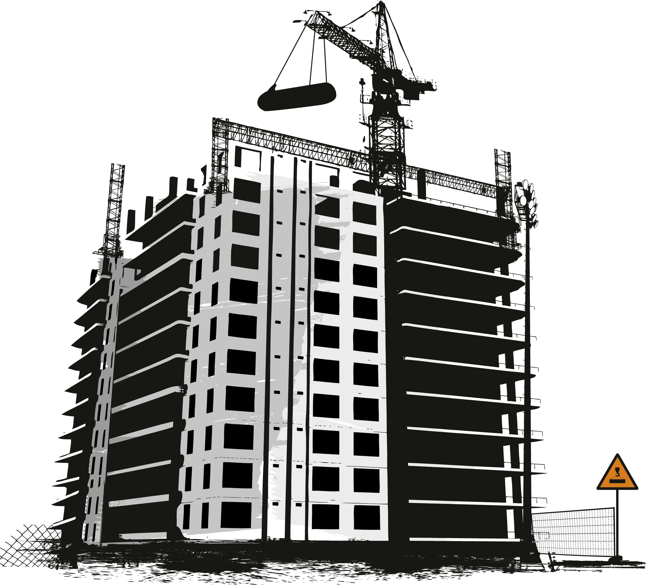 engineer clipart constructing a building