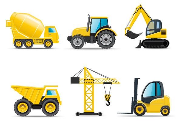 Construction clipart construction equipment. Trucks crane vector topvectors