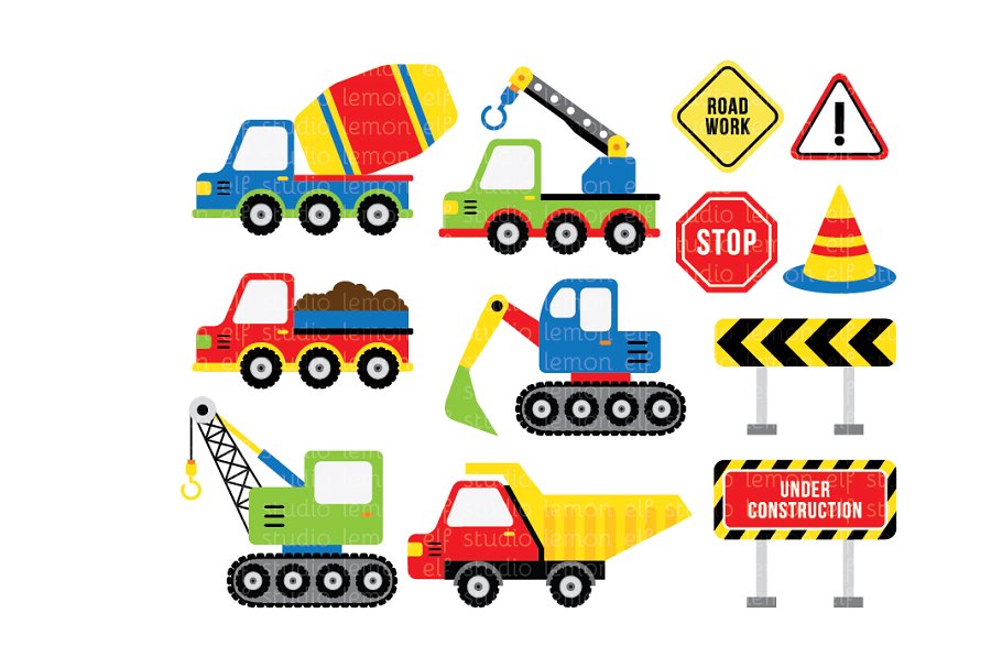 construction clipart scene