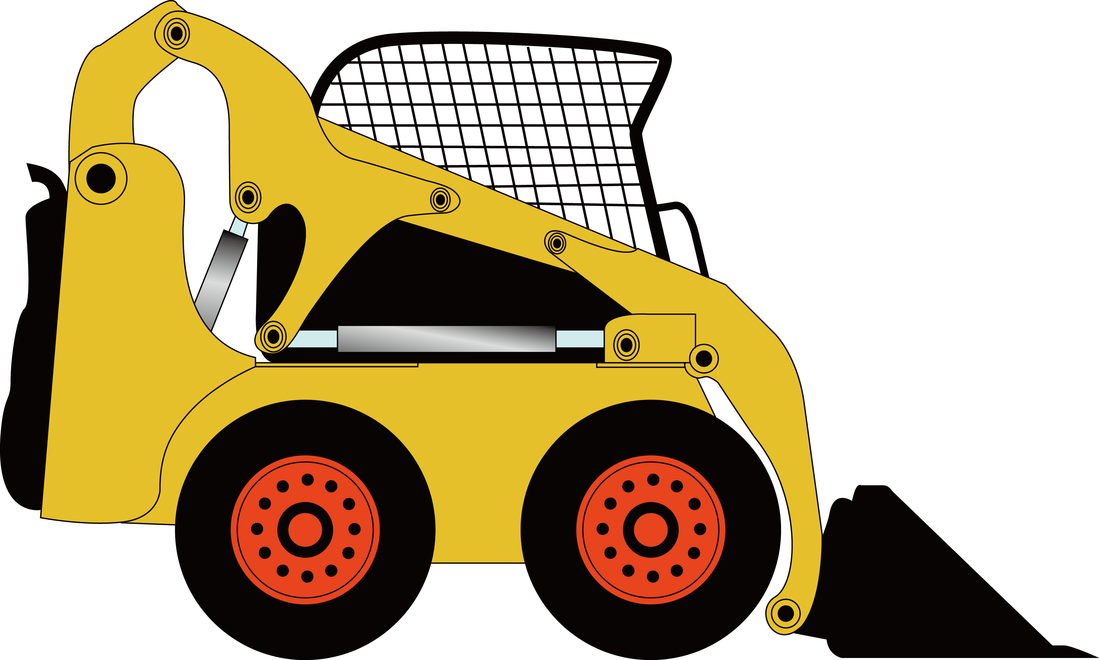 Excavator clipart mechanical. Shovel cartoon poster municipal