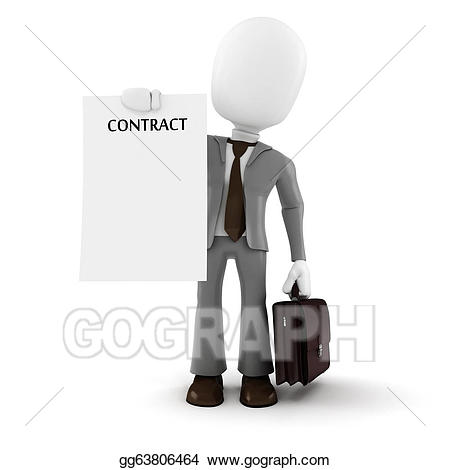 contract clipart 3d man
