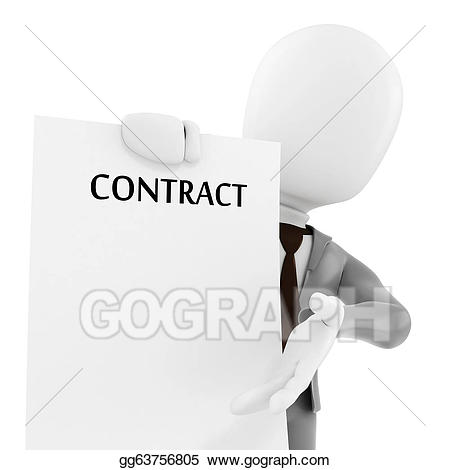 contract clipart 3d man