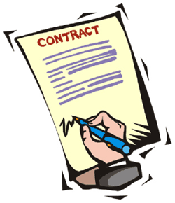 contract clipart hired