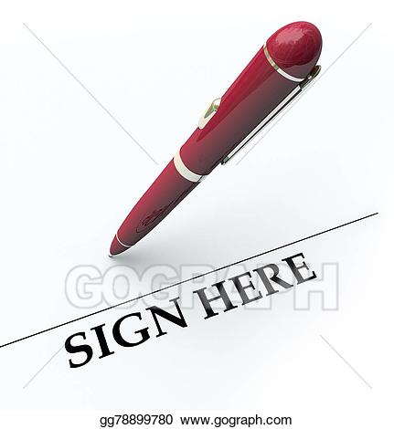 Contract clipart sign here. Clip art pen signature