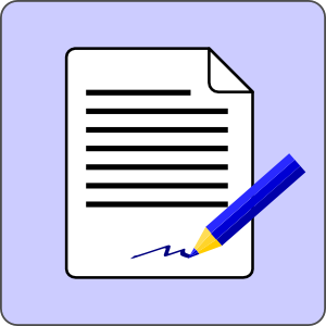 essay clipart signed paper