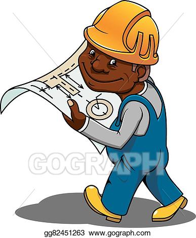 Contractor clipart engineering background. Vector art cartoon engineer