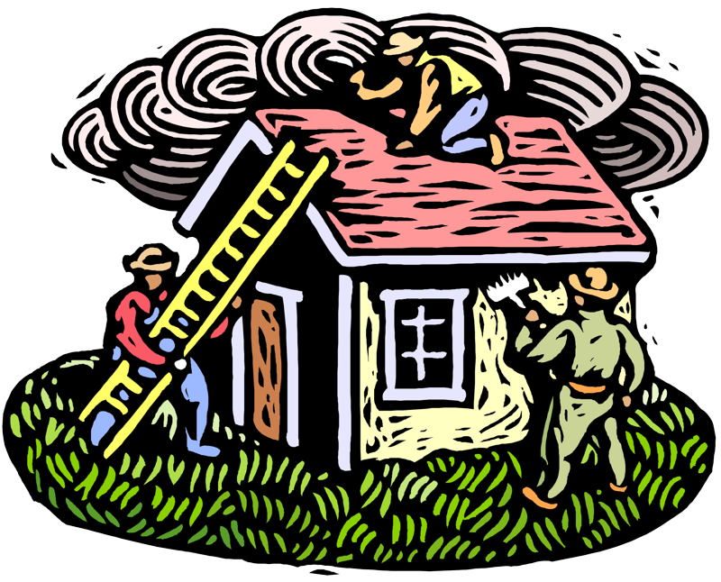 contractor clipart house post