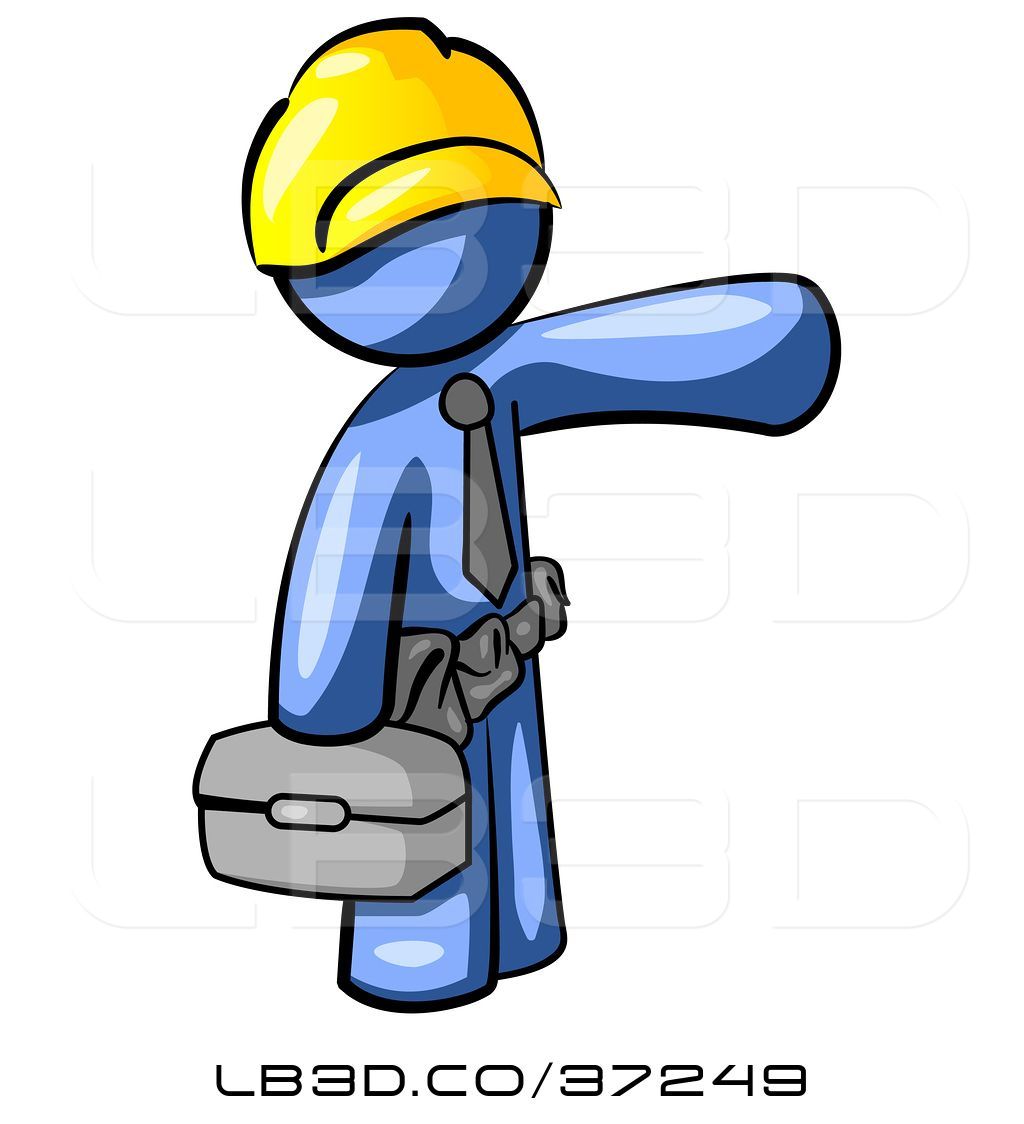 Contractor clipart tool belt. Illustration of blue guy
