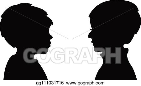 Vector stock talking heads. Conversation clipart head