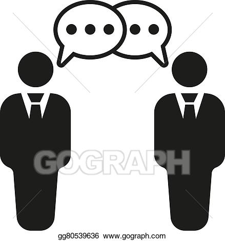 Conversation clipart symbol. Eps vector the negotiations