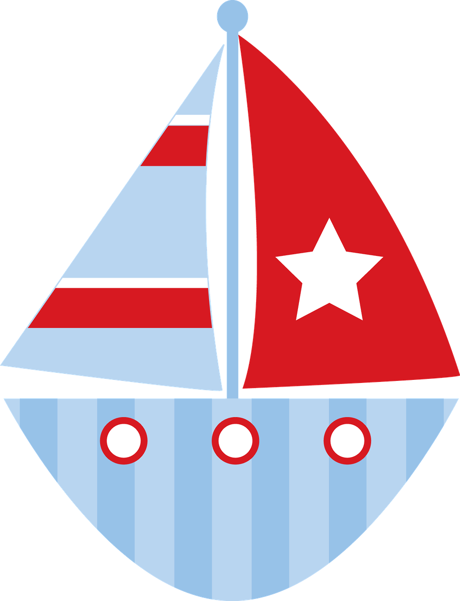 red clipart sailboat