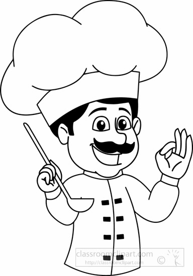 cook clipart black and white