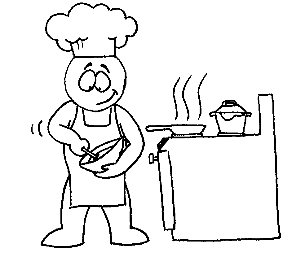 cook clipart black and white