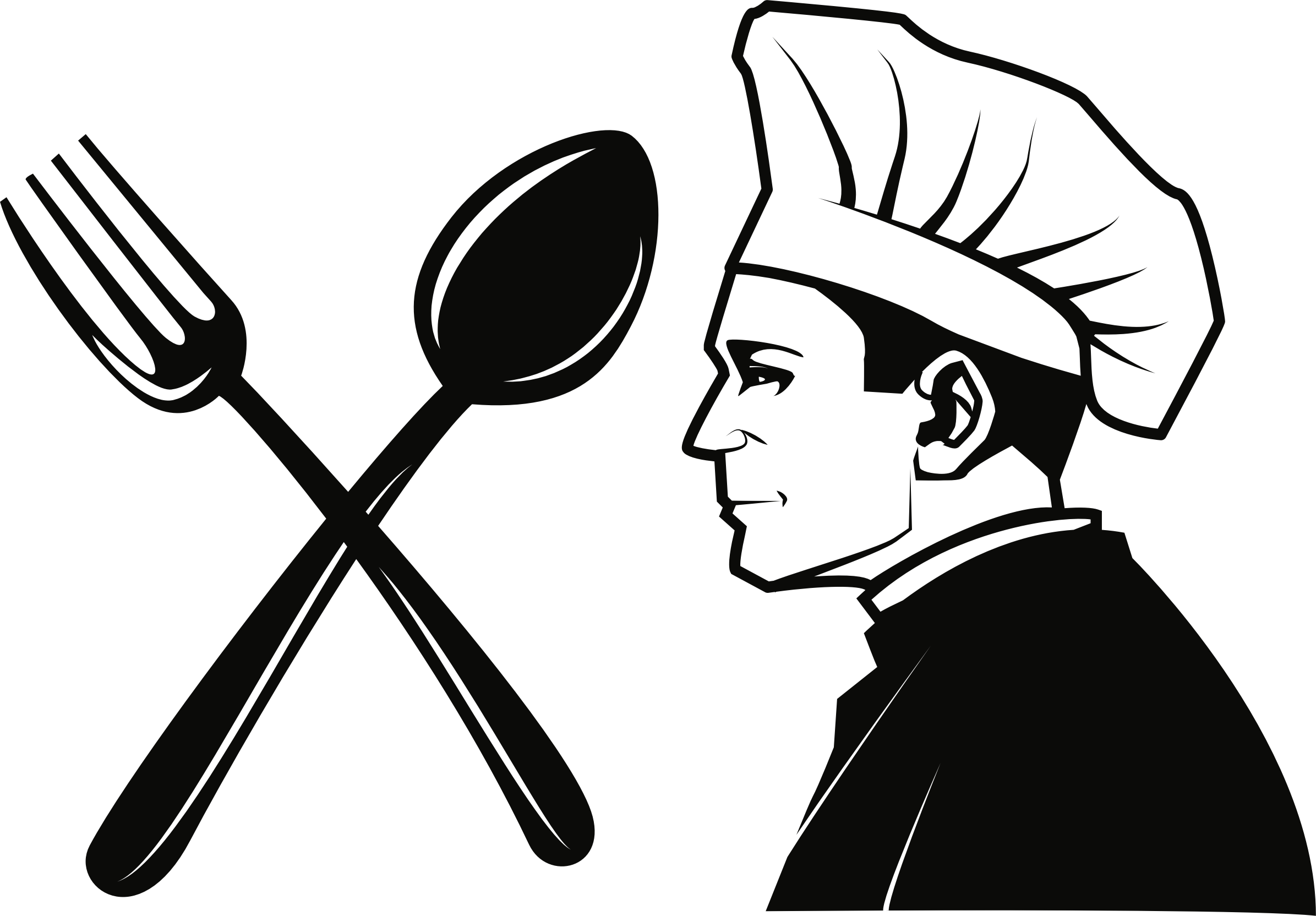 fork clipart black and white