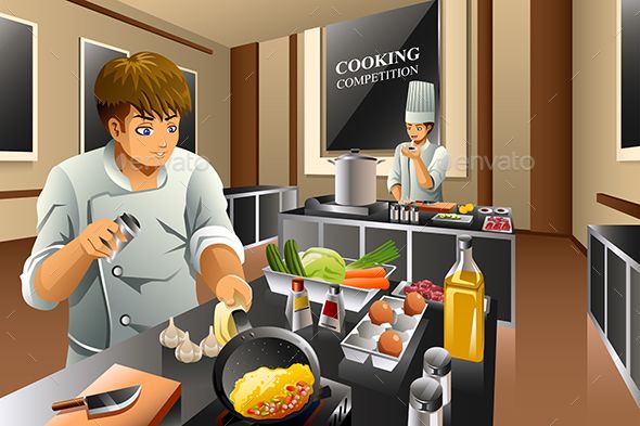 Chef in cooking fonts. Cook clipart food competition