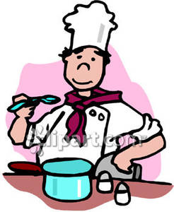 Cook clipart food tasting. A chef he s