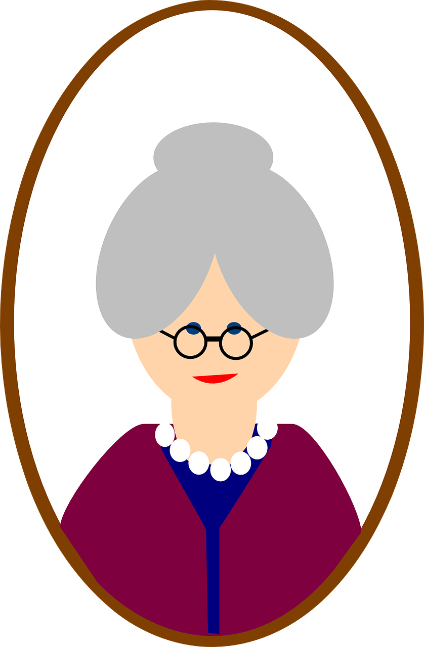 old clipart grandma and me