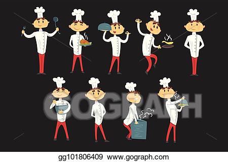 Vector professional in classic. Cook clipart kitchen team