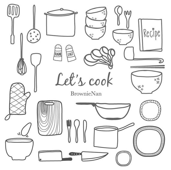 cookbook clipart kitchenware