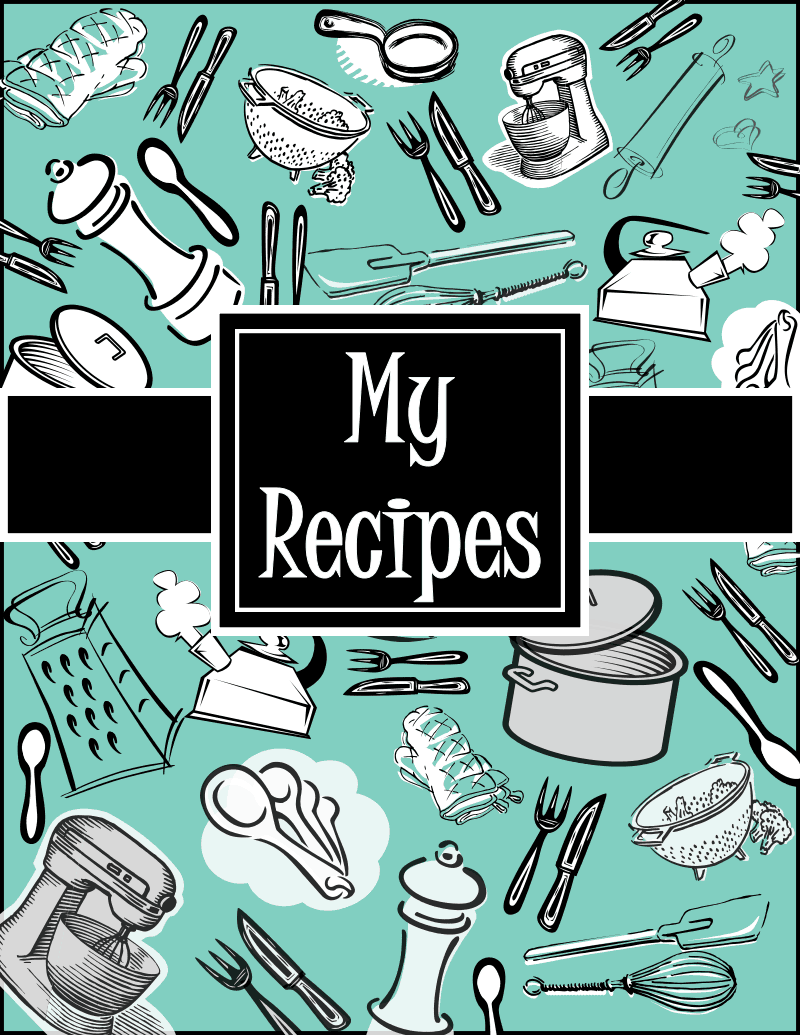 Cookbook clipart recipe binder. Cover page arts crafts